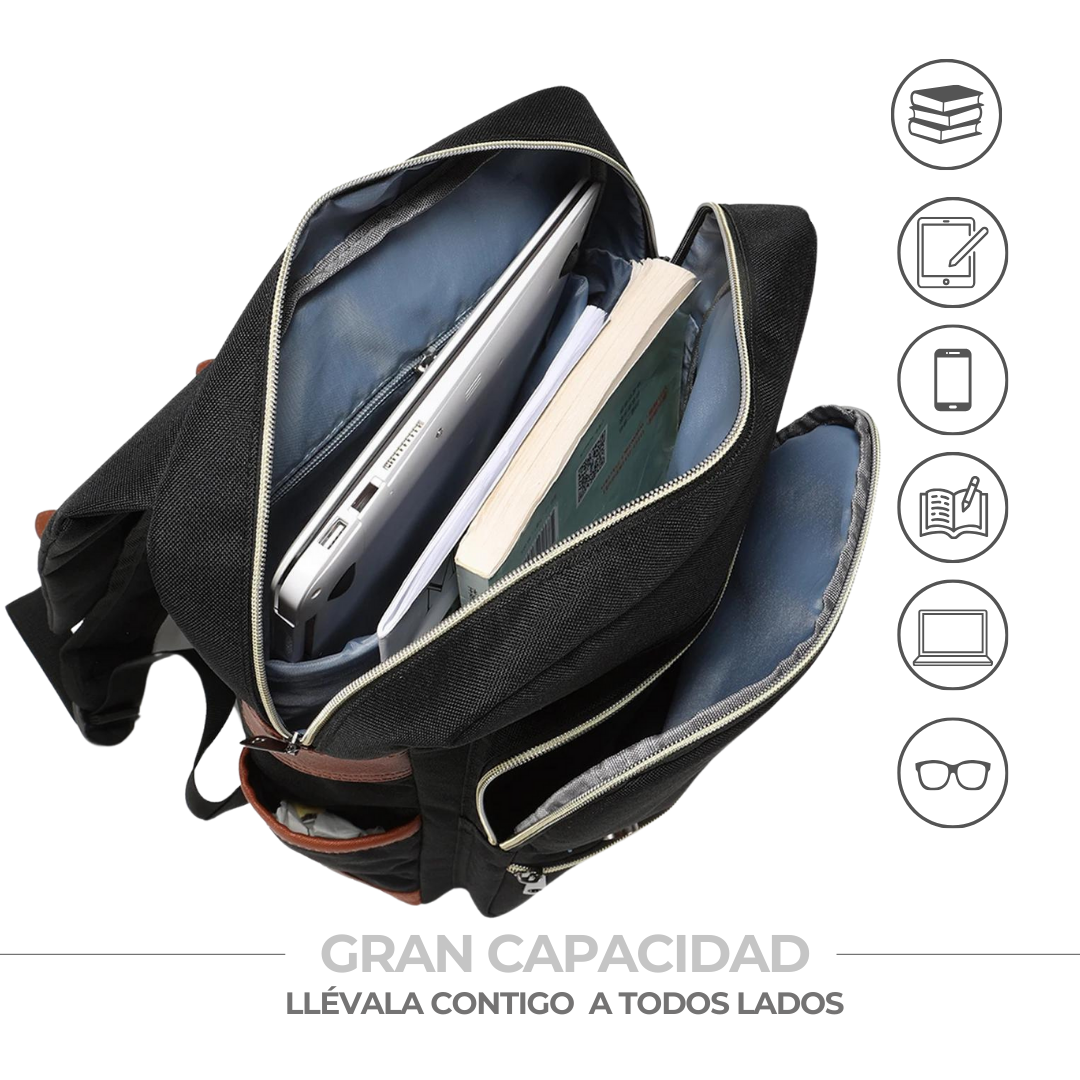 Mochila Vintage Retro Escolar Ejecutiva Para Hombre Y Mujer