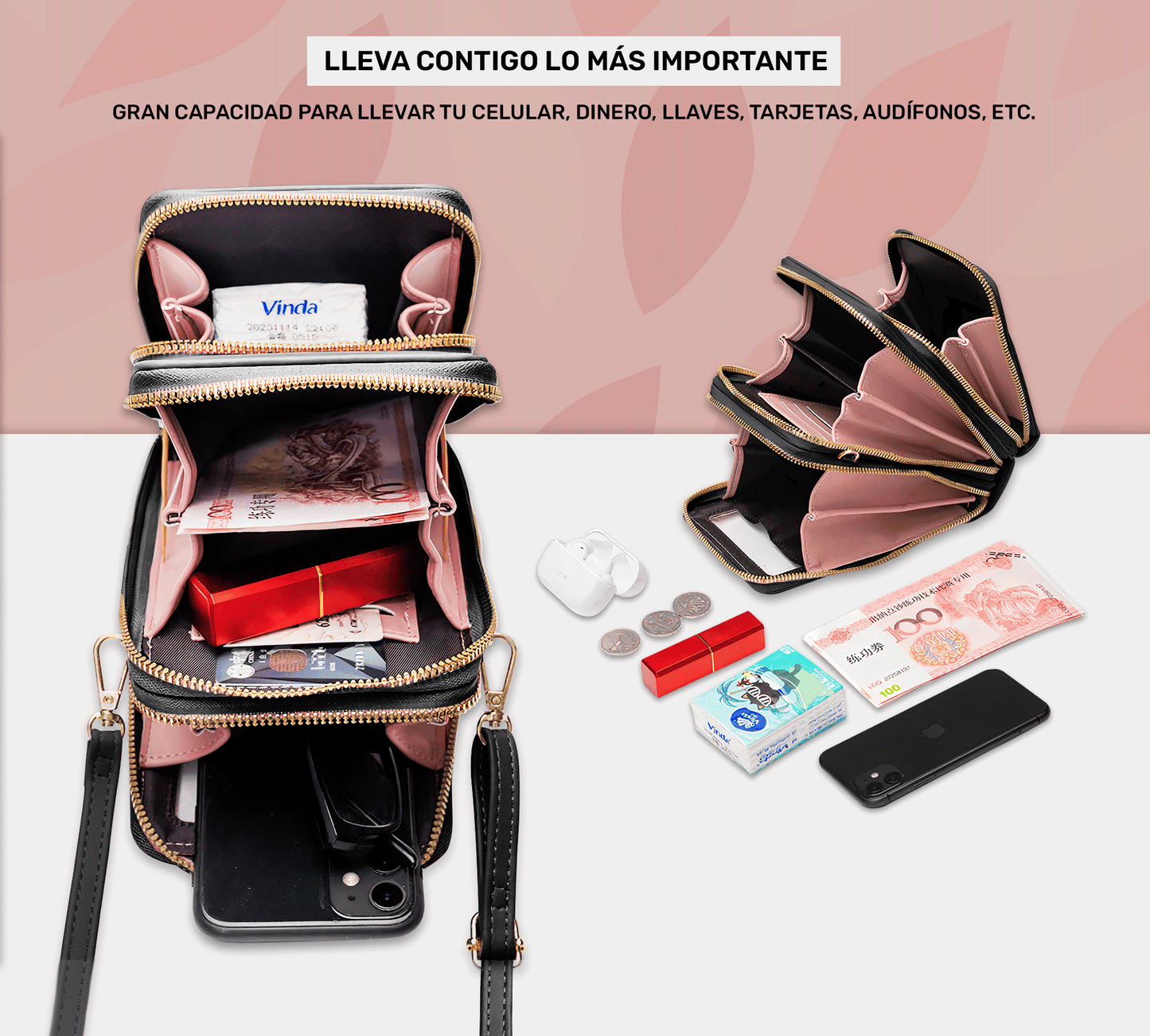 Bolsa Crossbody Cruzado Para Teléfono Celular Mujer Dama