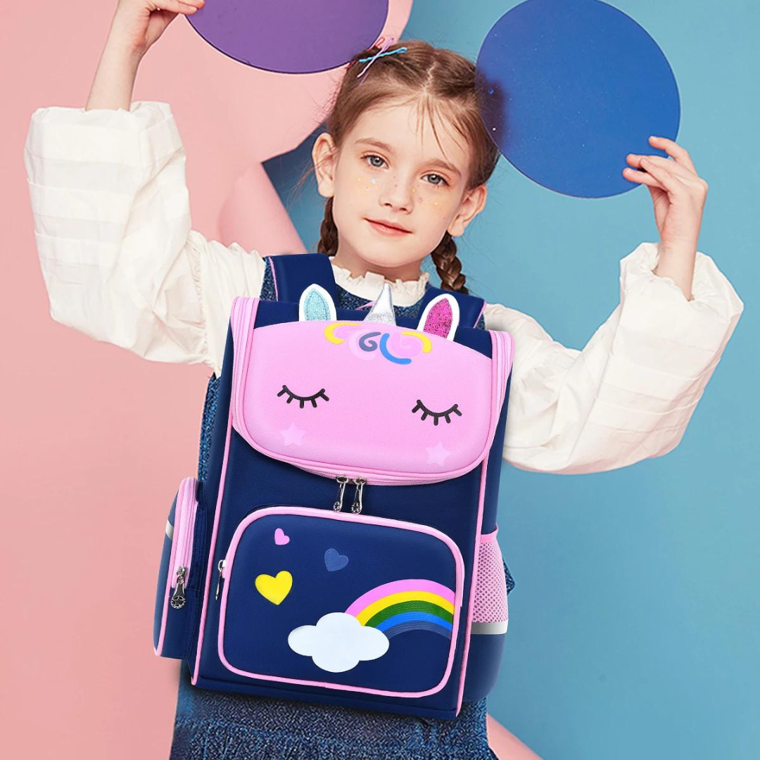 Mochila Escolar Unicornio Juvenil de Gran Capacidad con Bolsillos Laterales