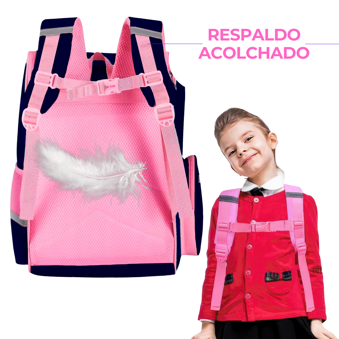 Mochila Escolar Unicornio Juvenil de Gran Capacidad con Bolsillos Laterales