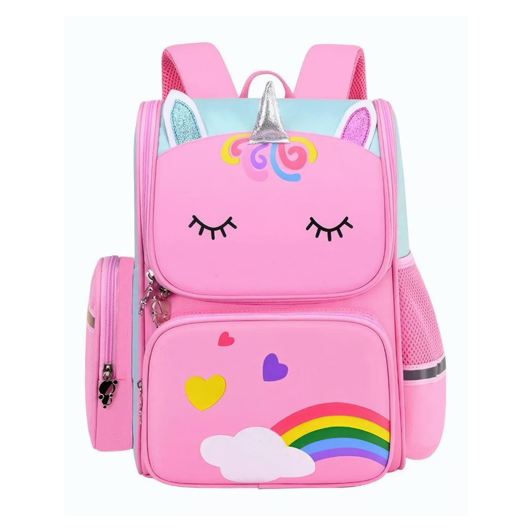 Mochila Escolar Unicornio Juvenil de Gran Capacidad con Bolsillos Laterales